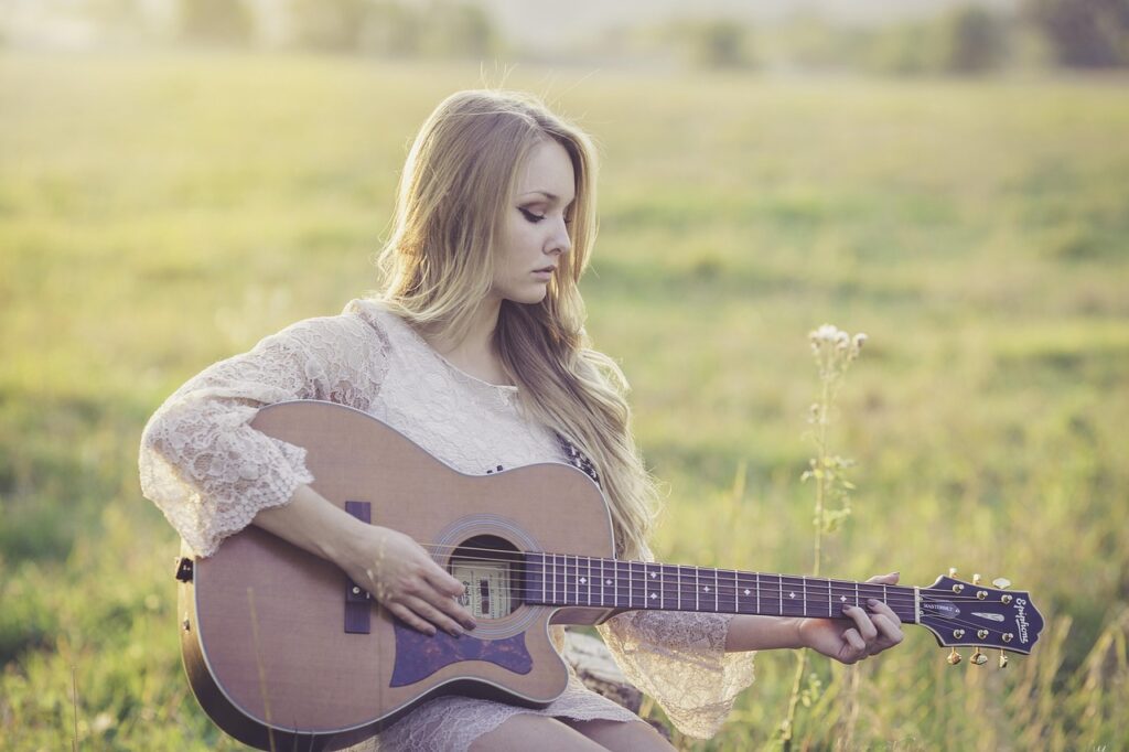 country, guitar, girl, music, instrument, musical, acoustic, acoustic guitar, country music, guitarist, musical instrument, musician, blonde girl, guitar, music, music, music, music, music-946706.jpg